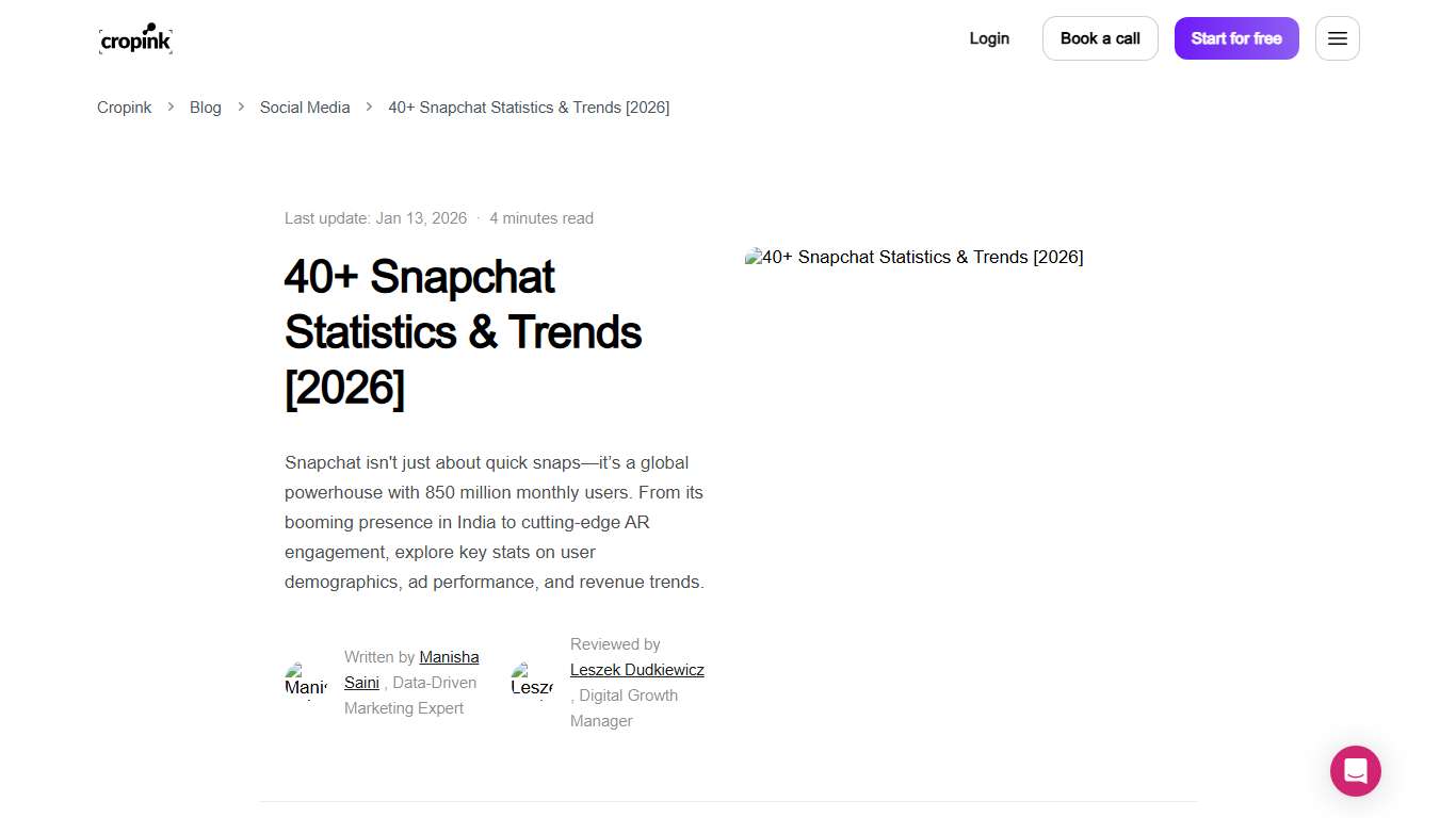 40+ Snapchat Statistics & Trends [2026]